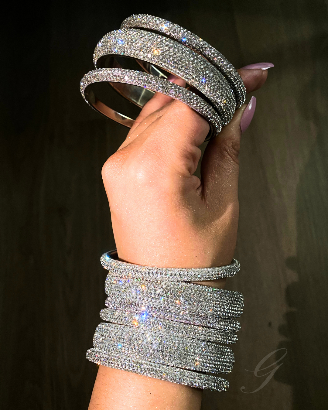 Crystal Rhinestone Bangles 3-Pack