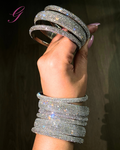 Crystal Rhinestone Bangles 3-Pack
