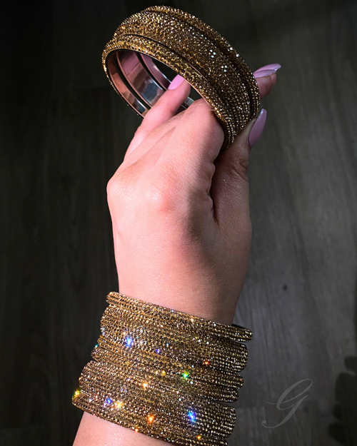 Crystal Rhinestone Bangles 3-Pack