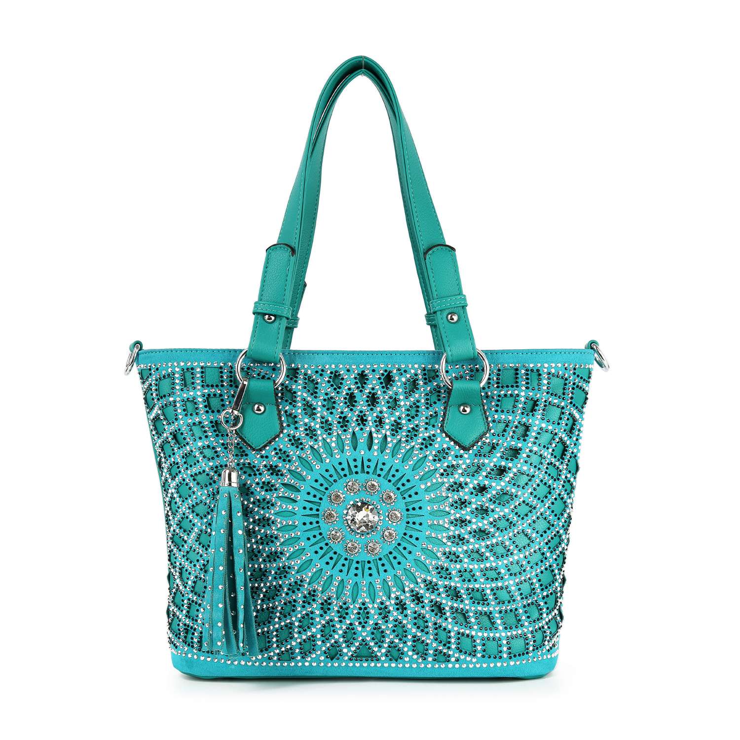 'Riviera' - Turquoise Rhinestone Bling Handbag